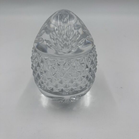 Made In France Cut Crystal Molded Design Glass Egg Shaped Paperweight 3.5” Heavy - Picture 1 of 15